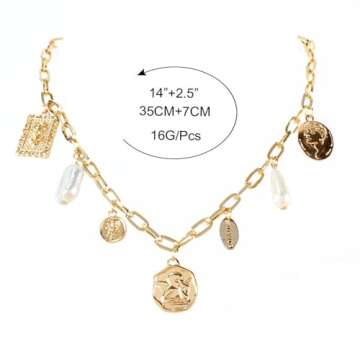 Luxury Gold Charm Necklace for Women with Seashell Pendant