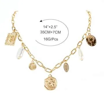Luxury Gold Charm Necklace for Women with Seashell Pendant