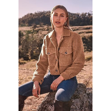 PRETTYGARDEN Women's Stylish Sherpa Jacket for Winter