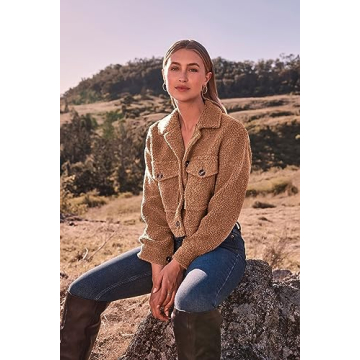 PRETTYGARDEN Women's Stylish Sherpa Jacket for Winter