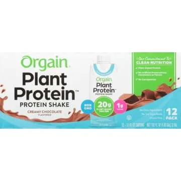 Orgain Organic Vegan Protein Shake, Creamy Chocolate - 20g Plant Based Protein, Ready to Drink, Frui...