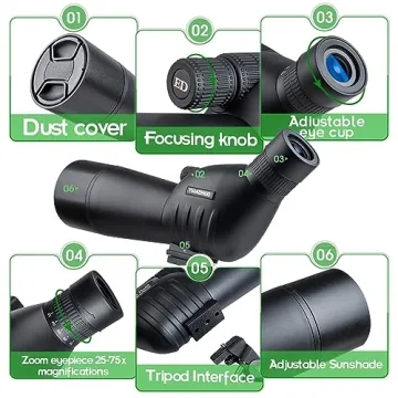 YUANZIMOO 25-75X60 Spotting Scope for Bird Watching