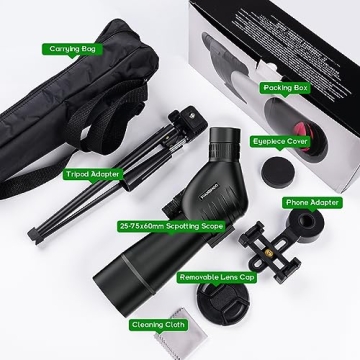 YUANZIMOO 25-75X60 Spotting Scope for Bird Watching
