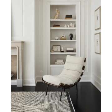 BoutiqueRugs Montemurro Lounger Chair for Indoor - Backrest Ergonomic Lounge Chair Upholstered Armle...