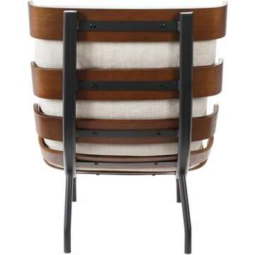 BoutiqueRugs Montemurro Lounger Chair for Indoor - Backrest Ergonomic Lounge Chair Upholstered Armless Chair - Iron Frame Modern Chair for Living Room, Bedroom - White, Brown, Black