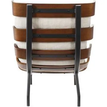 BoutiqueRugs Montemurro Lounger Chair for Indoor - Backrest Ergonomic Lounge Chair Upholstered Armless Chair - Iron Frame Modern Chair for Living Room, Bedroom - White, Brown, Black