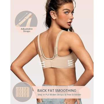 OEAK Womens Deep V Bras Comfortable Bras Support Push Up Bralettes Low Cut no Underwire Bras Plunge Seamless Tshirts Bras Beige S