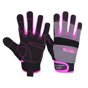 HANDLANDY Utility Work Gloves Women, Flexible Breathable Yard Work Gloves, Thin Mechanic Working Glo...