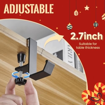 Adjustable Garland & Stocking Holders – 8PCS Black