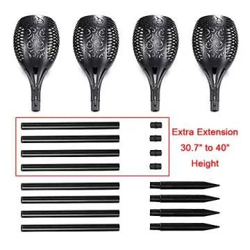 Walensee Solar Torch Lights - Flickering Flame Outdoor Torches