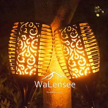 Walensee Solar Torch Lights - Flickering Flame Outdoor Torches