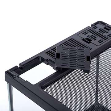 REPTIZOO Glass Terrarium Tank 8"x8"x12", Front Opening Door Full View Visually Appealing Mini Reptile or Amphibians Habitat