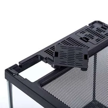 REPTIZOO Glass Terrarium Tank 8"x8"x12", Front Opening Door Full View Visually Appealing Mini Reptile or Amphibians Habitat