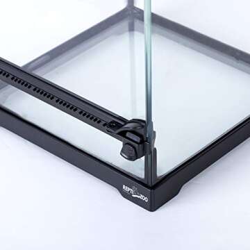 REPTIZOO Glass Terrarium Tank 8"x8"x12", Front Opening Door Full View Visually Appealing Mini Reptile or Amphibians Habitat