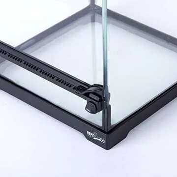 REPTIZOO Glass Terrarium Tank 8"x8"x12", Front Opening Door Full View Visually Appealing Mini Reptile or Amphibians Habitat