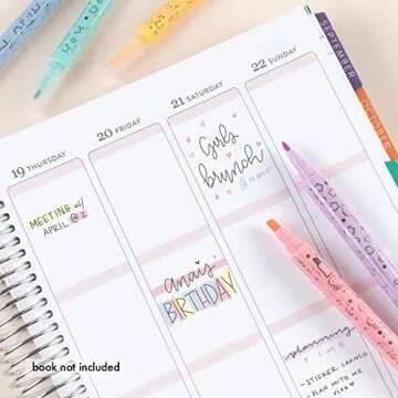 5-Pack - Hello Kitty Dual-Tip Highlighters. Chisel Tip and Medium Tip. Great for Color-Coding, Writing, and Highlighting. Salmon, Butter, Seafoam, Monaco, and Orchid Colors by Erin Condren.