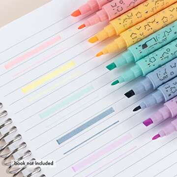 5-Pack - Hello Kitty Dual-Tip Highlighters. Chisel Tip and Medium Tip. Great for Color-Coding, Writing, and Highlighting. Salmon, Butter, Seafoam, Monaco, and Orchid Colors by Erin Condren.