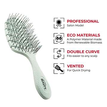 Cortex International Cortex Hair Brush For Women And Men | Wheat Straw Brushes Made With 100% Bio-Based Materials For Wet And Dry Hair | Recyclable & Reusable Eco-Friendly Tree Style Hair Brushes