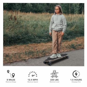 350W Electric Skateboard with Remote for Adults & Youth