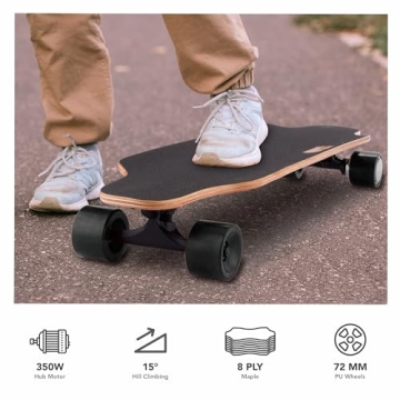 350W Electric Skateboard with Remote for Adults & Youth
