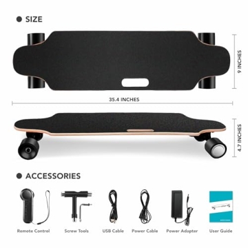 350W Electric Skateboard with Remote for Adults & Youth