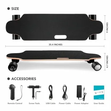 350W Electric Skateboard with Remote for Adults & Youth