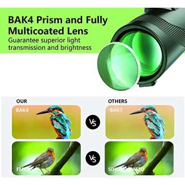 80x100 Monocular-Telescope High Powered Monocular for Adults Monocular for Smartphone Adapter Monocular Telescope Hunting Wildlife Bird Watching Travel Camping Hiking