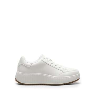 DREAM PAIRS Women Platform Chunky Lightweight Comfortable Casual Faux Leather Lace-Up Dee Walking Fa...