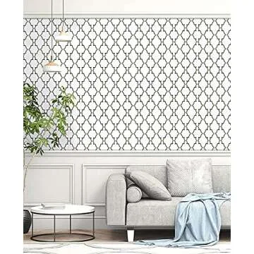 Timeet Geometric Wallpaper Peel and Stick Wallpaper 17.7 8 Trellis Removable Wallpaper Self Adhesive Wallpaper for Living Room Bedroom Shelf Liner Drawer Liner Decor