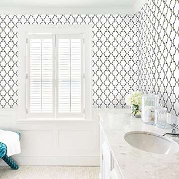 Timeet Geometric Wallpaper Peel and Stick Wallpaper 17.7 8 Trellis Removable Wallpaper Self Adhesive Wallpaper for Living Room Bedroom Shelf Liner Drawer Liner Decor
