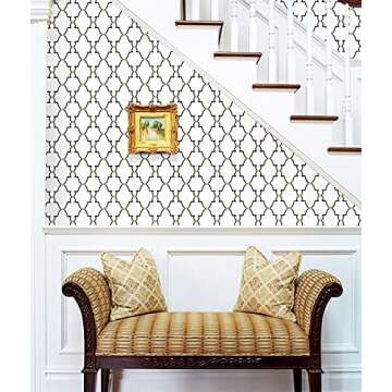 Timeet Geometric Wallpaper Peel and Stick Wallpaper 17.7 8 Trellis Removable Wallpaper Self Adhesive Wallpaper for Living Room Bedroom Shelf Liner Drawer Liner Decor