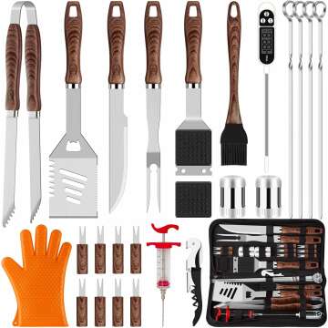 BBQ Tools Set with Glove & Corkscrew – 26pcs