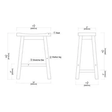 Boraam Sonoma Bar Stools for Kitchen and Home Bar