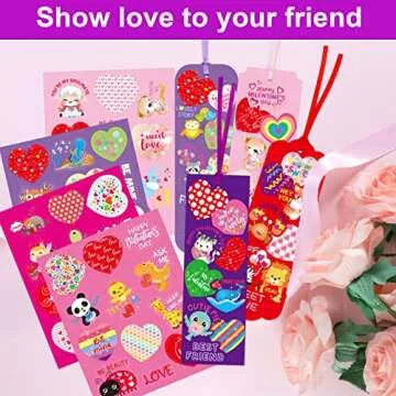 Fancy Land Valentines Bookmark Craft Kits Valentine's Day Craft for Kids Classroom Home Fun Activities 30 Pack