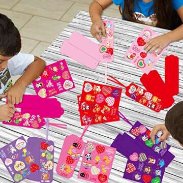 Fancy Land Valentines Bookmark Craft Kits Valentine's Day Craft for Kids Classroom Home Fun Activities 30 Pack