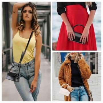 Ayliss Women Mini Purse Bag Mini Top Handle Clutch Crossbody Handbag Mini Cute Purse Lipstick Bag Y2K Accessories Gift (Black)