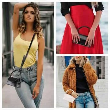 Ayliss Women Mini Purse Bag Mini Top Handle Clutch Crossbody Handbag Mini Cute Purse Lipstick Bag Y2K Accessories Gift (Black)