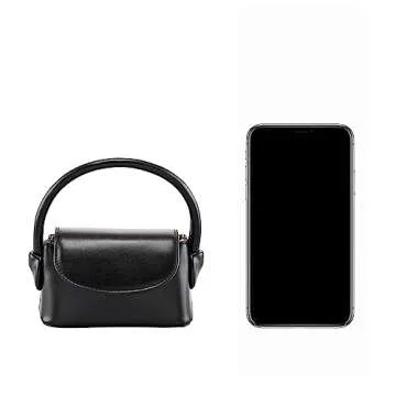 Ayliss Women Mini Purse Bag Mini Top Handle Clutch Crossbody Handbag Mini Cute Purse Lipstick Bag Y2K Accessories Gift (Black)