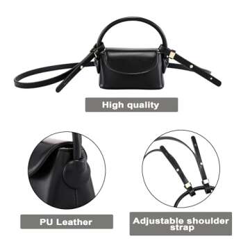 Ayliss Women Mini Purse Bag Mini Top Handle Clutch Crossbody Handbag Mini Cute Purse Lipstick Bag Y2K Accessories Gift (Black)
