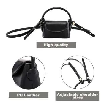 Ayliss Women Mini Purse Bag Mini Top Handle Clutch Crossbody Handbag Mini Cute Purse Lipstick Bag Y2K Accessories Gift (Black)