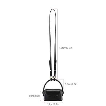 Ayliss Women Mini Purse Bag Mini Top Handle Clutch Crossbody Handbag Mini Cute Purse Lipstick Bag Y2K Accessories Gift (Black)