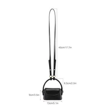 Ayliss Women Mini Purse Bag Mini Top Handle Clutch Crossbody Handbag Mini Cute Purse Lipstick Bag Y2K Accessories Gift (Black)