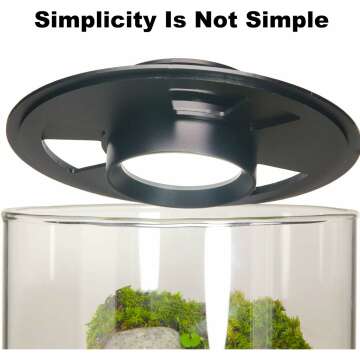 Desktop Glass Plant Terrarium with Grow Light