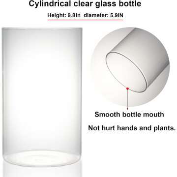 Desktop Glass Plant Terrarium with Grow Light