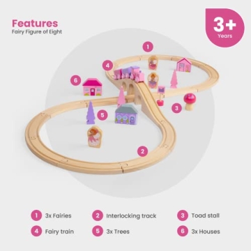 Bigjigs Rail Fairy Train Set for 3+ Kids - 35pc