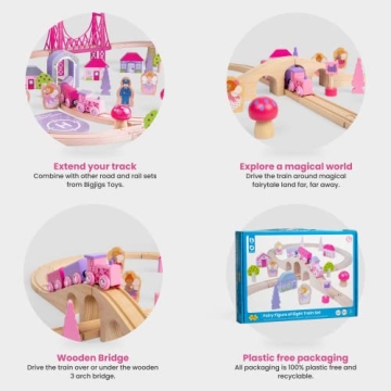 Bigjigs Rail Fairy Train Set for 3+ Kids - 35pc