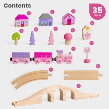 Bigjigs Rail Fairy Train Set for 3+ Kids - 35pc