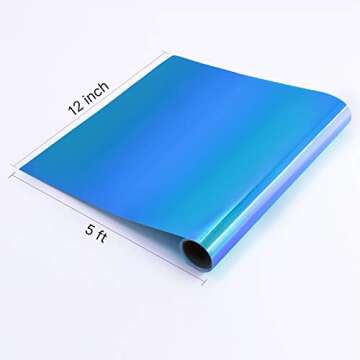 Holographic Opal Vinyl Roll 12" x 5ft, Permanent Vinyl for All Cutting Machines