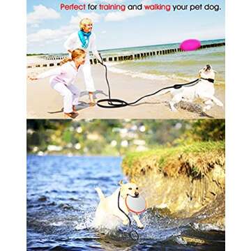 Hi Kiss 30ft 50ft 20feet Black Extra Long Line Training Dog Leash - for Large,Medium and Small Dogs - Long Lead - Great for Training, Play, Camping, or Backyard - 30FT