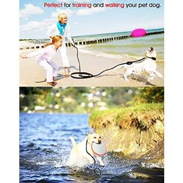 Hi Kiss 30ft 50ft 20feet Black Extra Long Line Training Dog Leash - for Large,Medium and Small Dogs - Long Lead - Great for Training, Play, Camping, or Backyard - 30FT